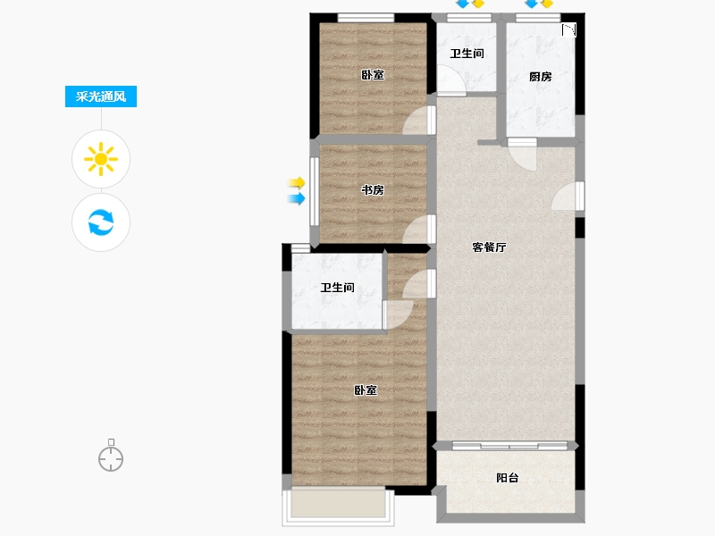 浙江省-湖州市-合生杭州湾国际新城-87.00-户型库-采光通风