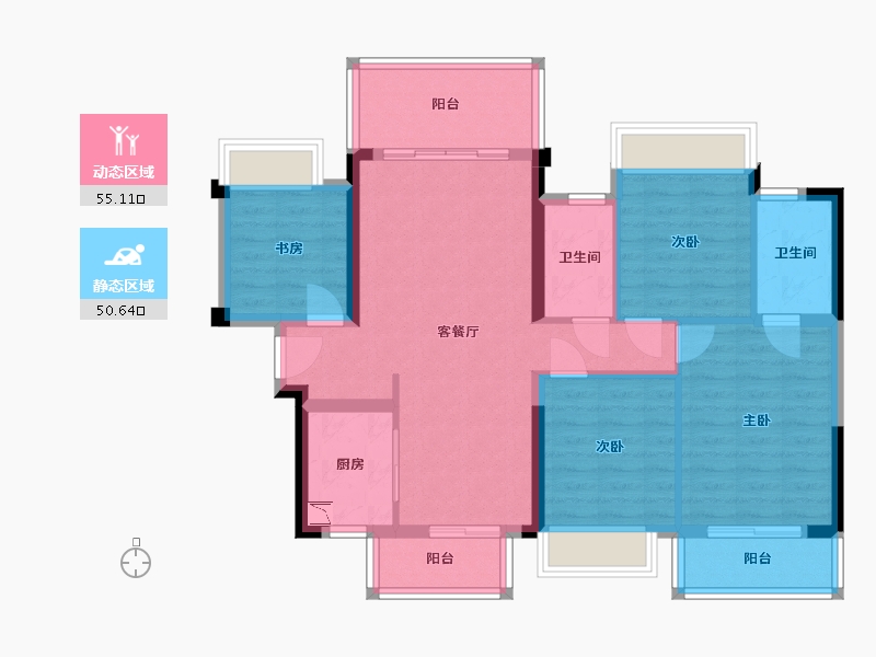 广西壮族自治区-南宁市-檀府印象-94.18-户型库-动静分区