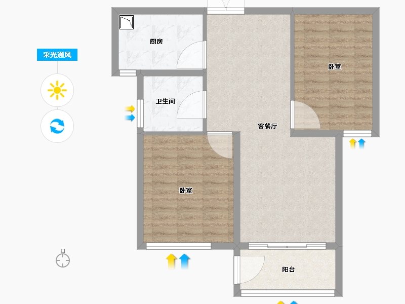 山东省-菏泽市-新洲欧洲城-74.71-户型库-采光通风