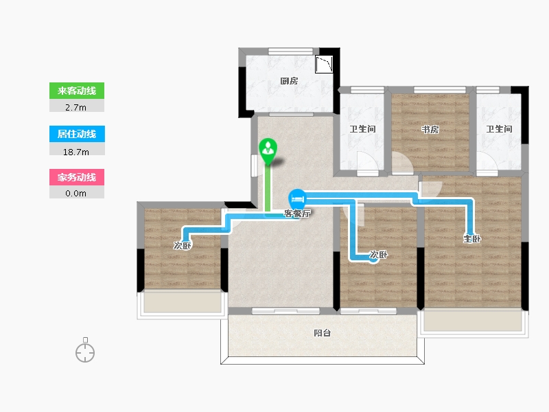 浙江省-杭州市-伟业熙境府-96.83-户型库-动静线