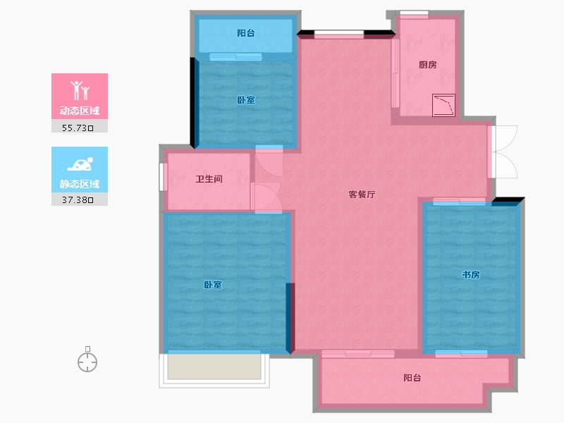 安徽省-合肥市-东方春晓小区-83.03-户型库-动静分区