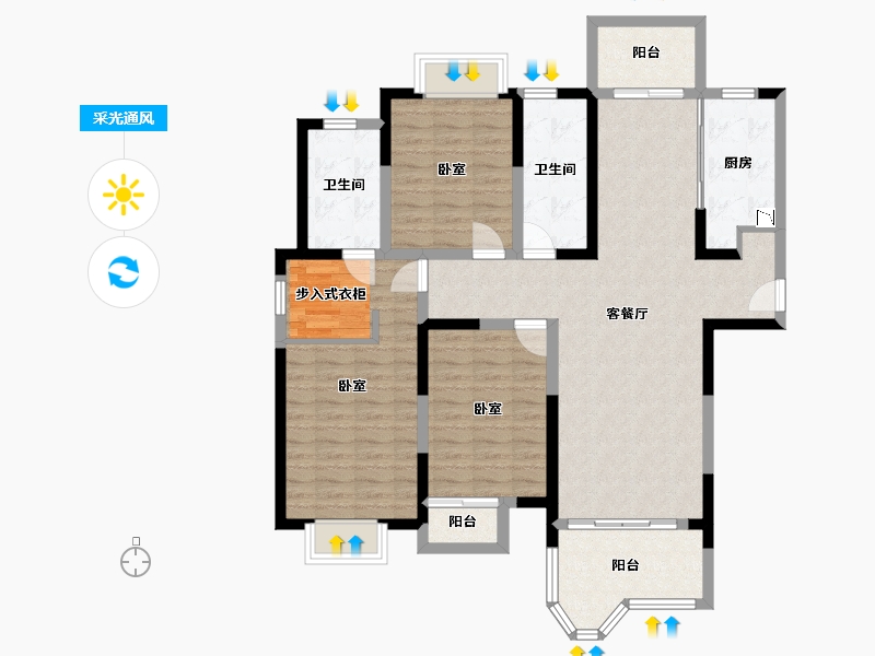 浙江省-湖州市-合生杭州湾国际新城-112.00-户型库-采光通风