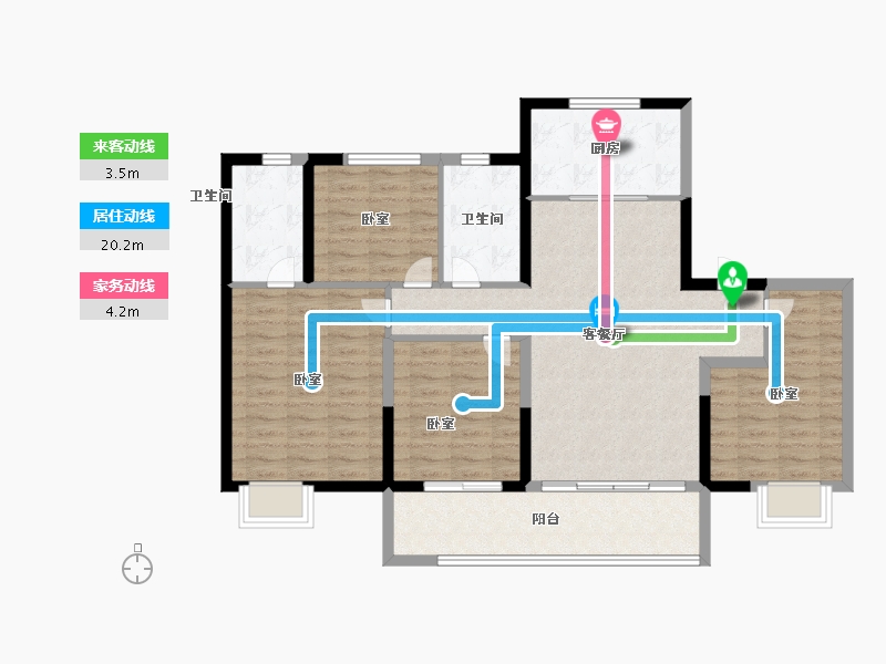 山东省-济南市-旭辉银盛泰星瀚城-103.99-户型库-动静线