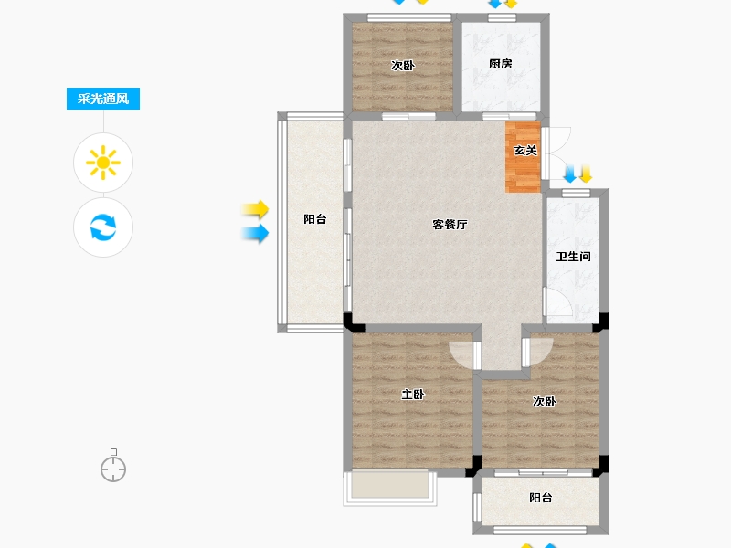 安徽省-黄山市-金宸府-92.99-户型库-采光通风