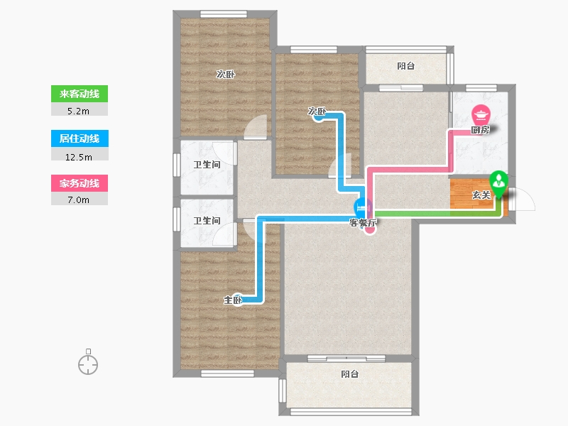 安徽省-黄山市-黄山学府苑-105.53-户型库-动静线