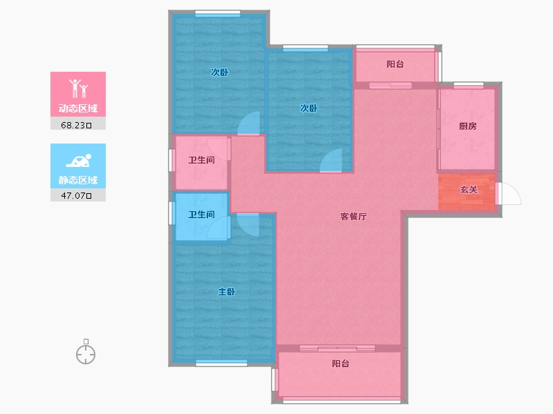 安徽省-黄山市-黄山学府苑-105.53-户型库-动静分区