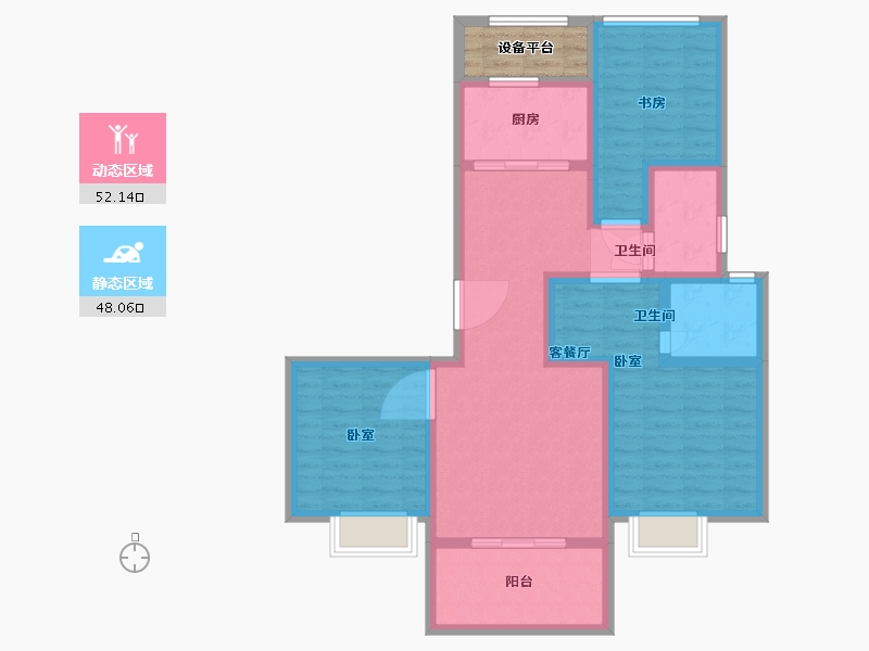 浙江省-温州市-瓯江国际新城-92.00-户型库-动静分区