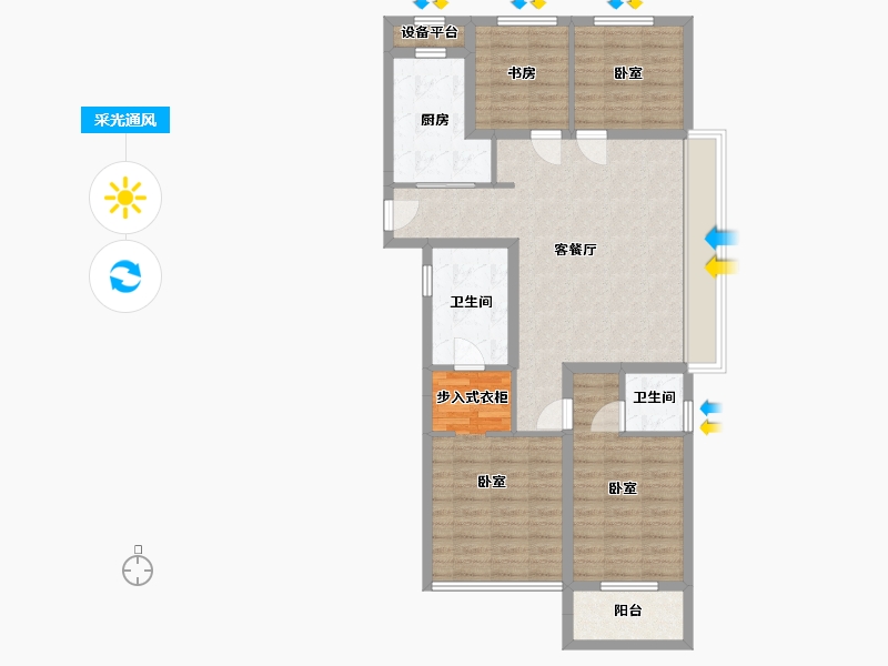 浙江省-湖州市-保利·堂悦-95.01-户型库-采光通风