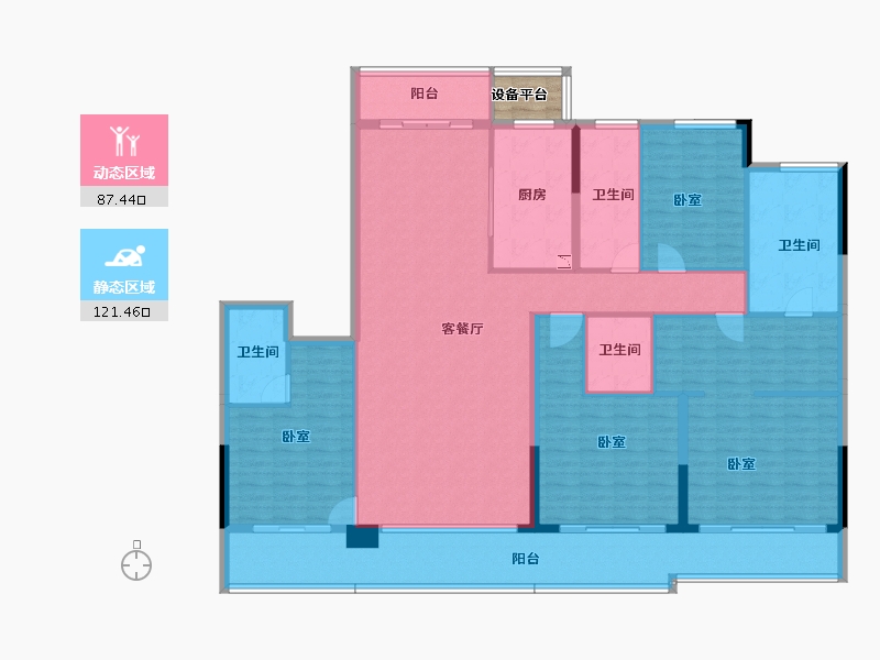 浙江省-绍兴市-金昌樾府-192.90-户型库-动静分区