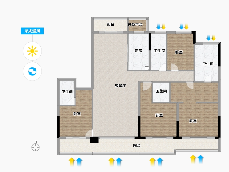 浙江省-绍兴市-金昌樾府-192.90-户型库-采光通风