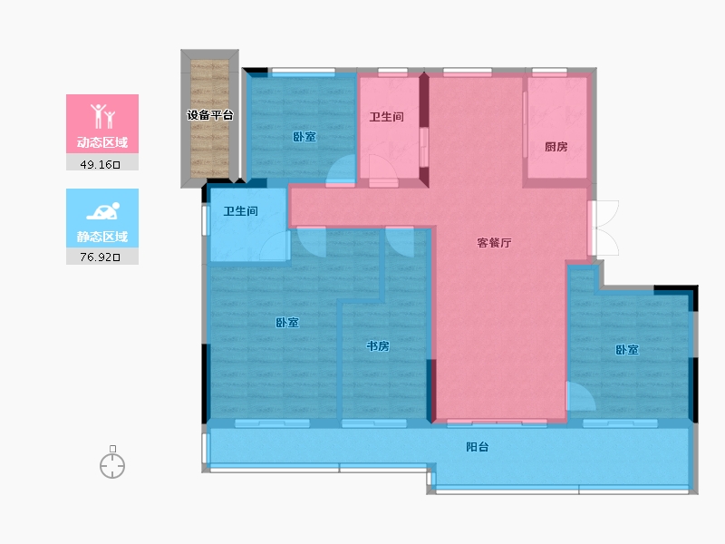 浙江省-绍兴市-金昌樾府-117.82-户型库-动静分区