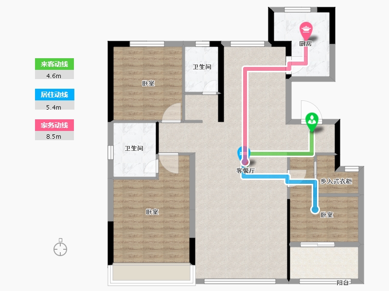 山东省-滨州市-泷科·阳城院子-112.00-户型库-动静线