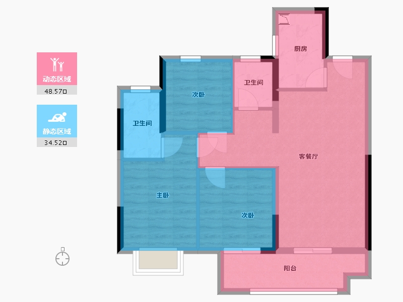 江西省-南昌市-世茂泰禾江南院子-74.00-户型库-动静分区