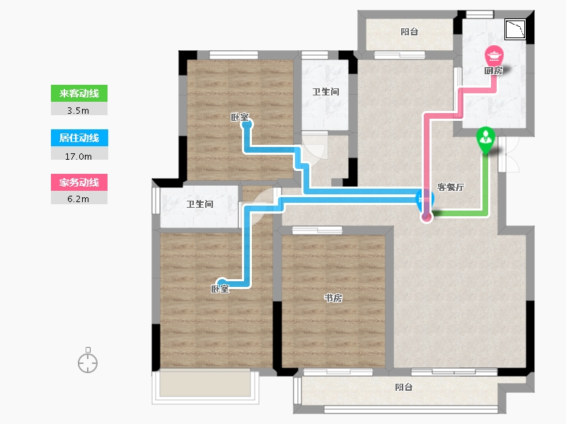 安徽省-合肥市-东方春晓小区-99.35-户型库-动静线