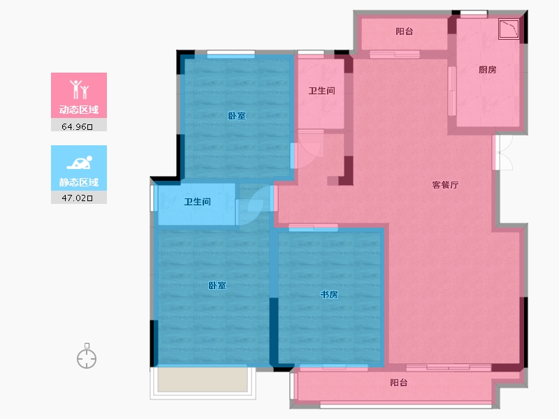 安徽省-合肥市-东方春晓小区-99.35-户型库-动静分区