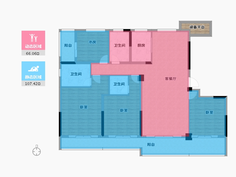 浙江省-绍兴市-金昌樾府-160.12-户型库-动静分区