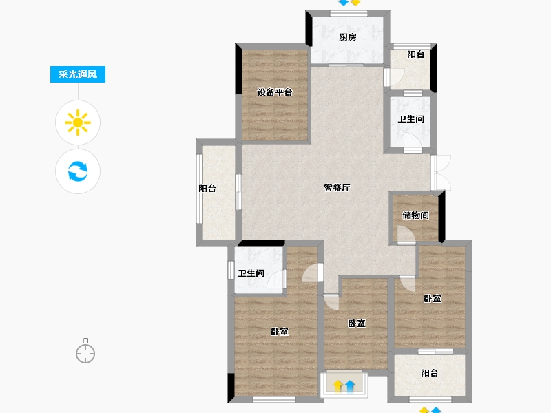 江苏省-镇江市-新湖仙林翠谷-109.00-户型库-采光通风