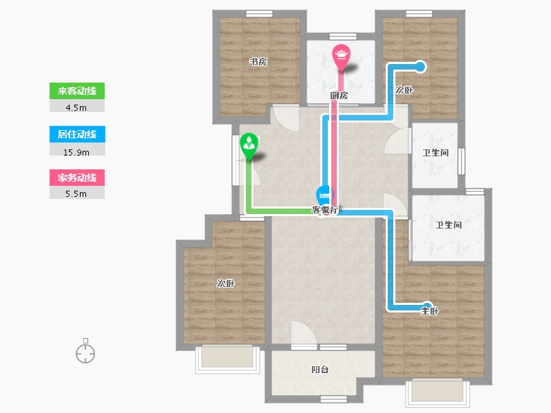 山东省-青岛市-金地金泽九里风华-114.01-户型库-动静线