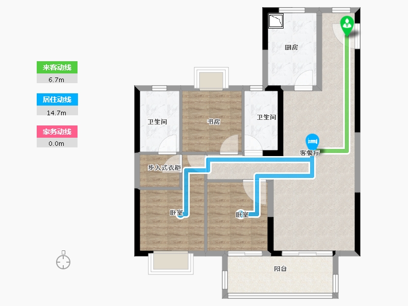 福建省-龙岩市-融创玖峯台-90.00-户型库-动静线