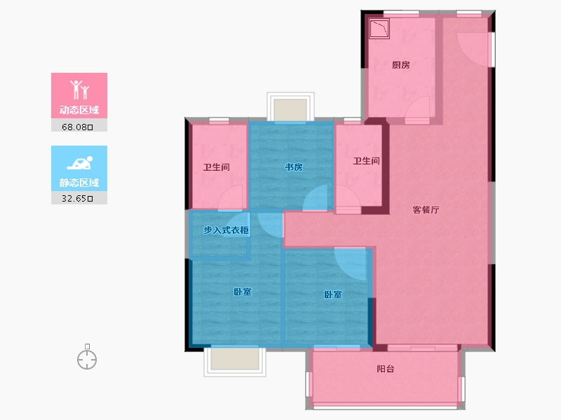 福建省-龙岩市-融创玖峯台-90.00-户型库-动静分区