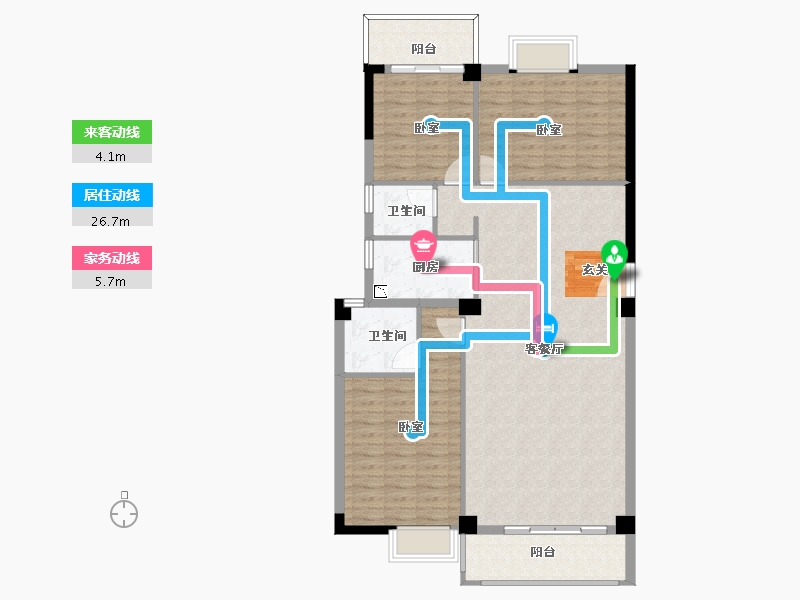 福建省-漳州市-新元御景名墅-114.26-户型库-动静线