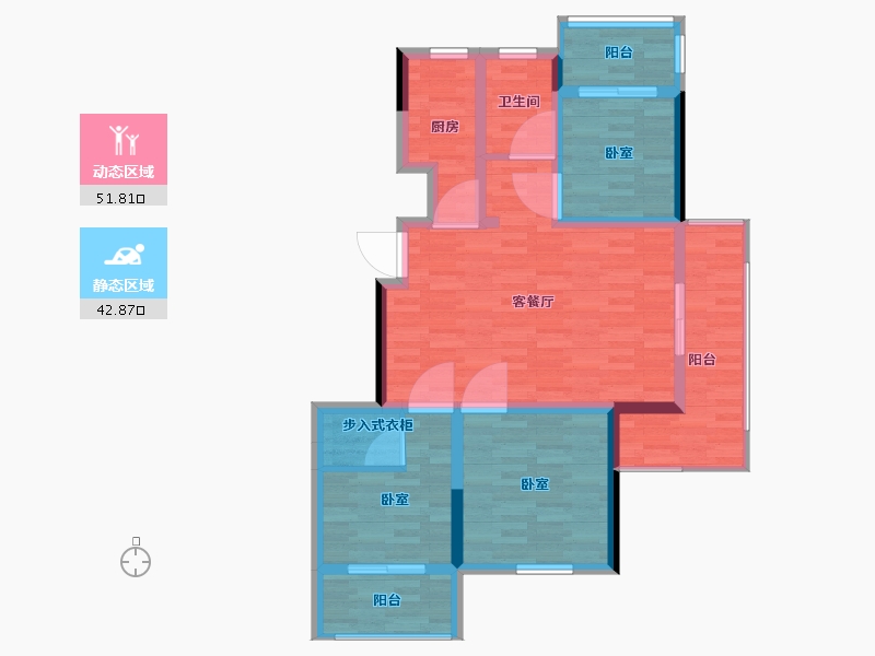 山东省-青岛市-剑桥小镇-84.00-户型库-动静分区