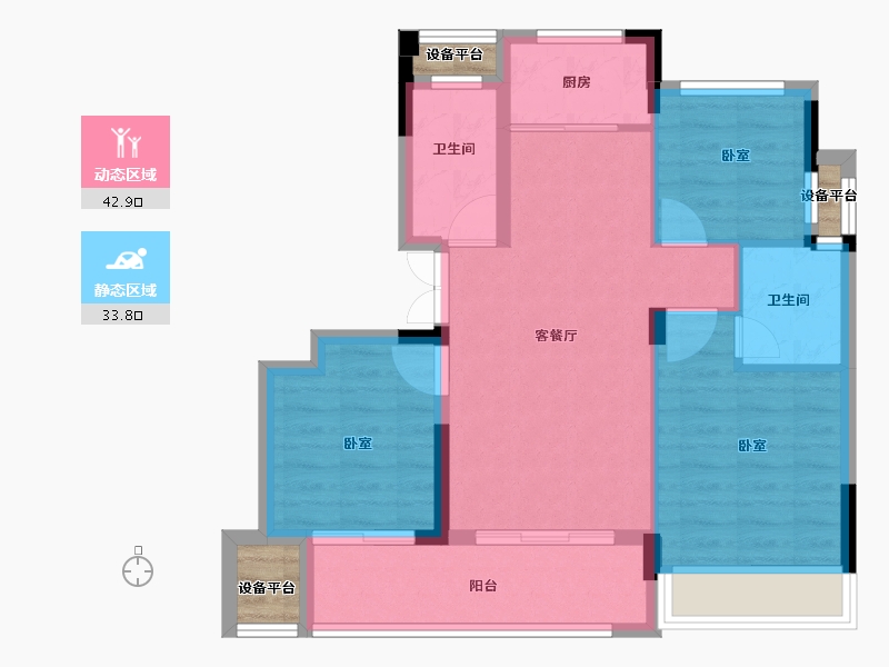 浙江省-衢州市-志城江山郡-71.22-户型库-动静分区