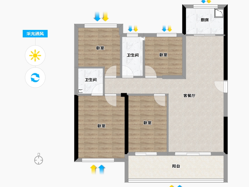 福建省-莆田市-云悦壹号-93.59-户型库-采光通风