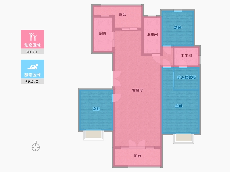 山东省-青岛市-融创都会中心 逸山-125.00-户型库-动静分区