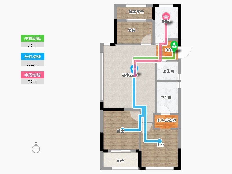 浙江省-衢州市-广和江南里-84.00-户型库-动静线