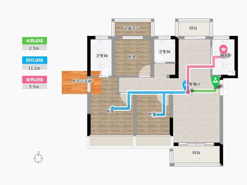 安徽省-合肥市-新华御园-88.00-户型库-动静线