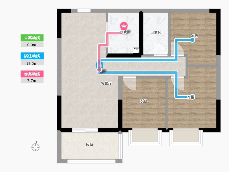 江西省-南昌市-正荣悦澜湾一期-71.00-户型库-动静线