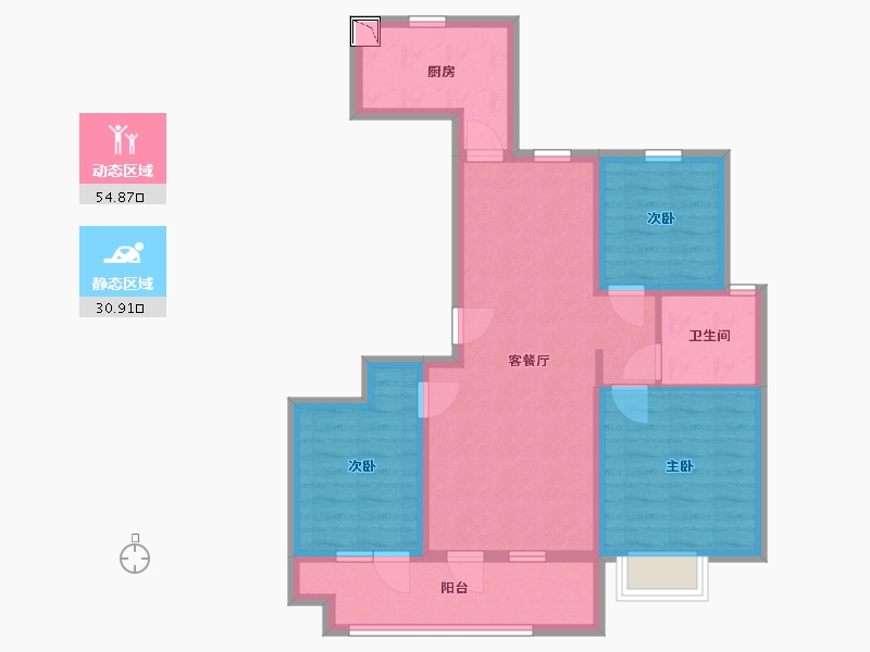 山东省-青岛市-华发四季-75.36-户型库-动静分区