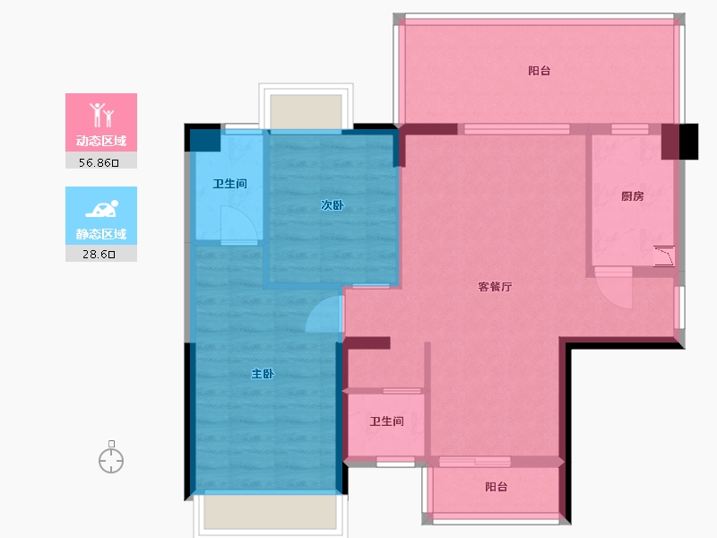 广西壮族自治区-南宁市-轨道御水元筑-76.01-户型库-动静分区