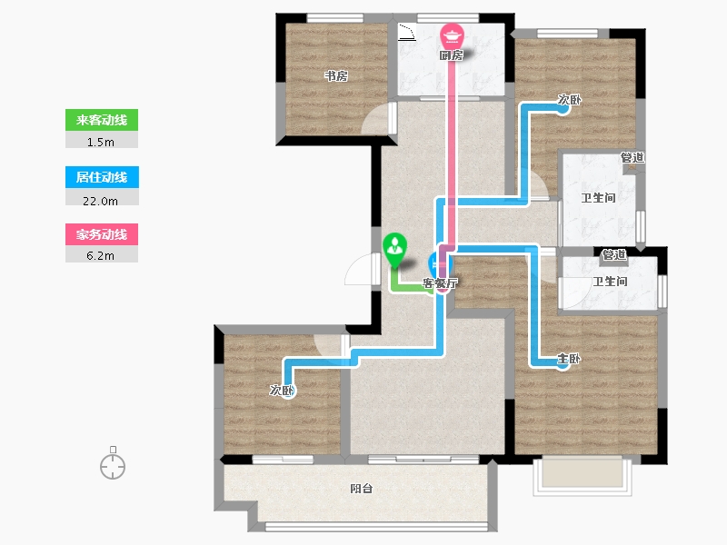 江西省-上饶市-鄱阳·十里风荷-105.00-户型库-动静线