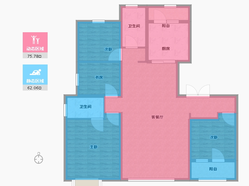 山东省-青岛市-海尔产城创奥园翡翠云城-124.01-户型库-动静分区