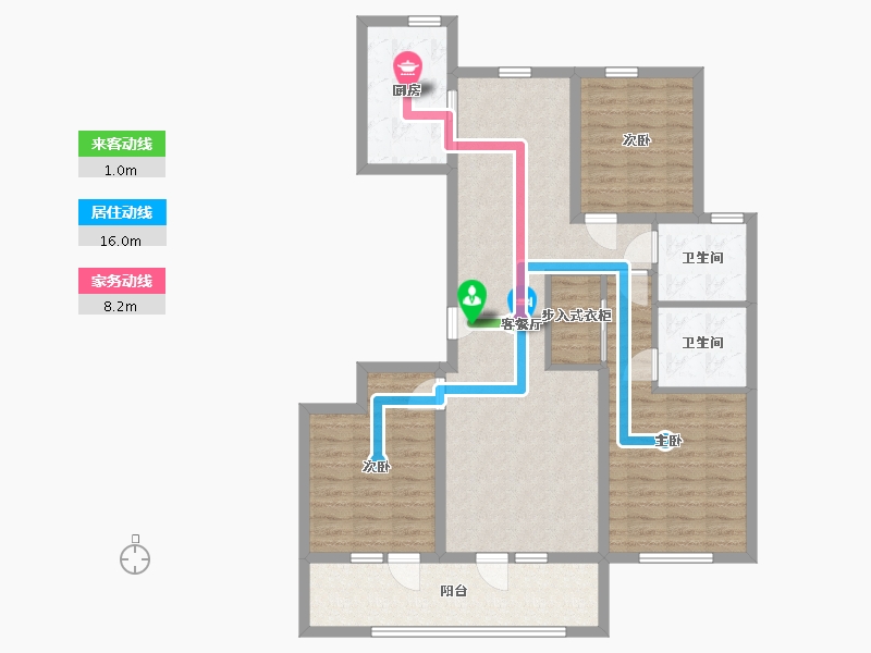 山东省-青岛市-融创都会中心 逸山-105.53-户型库-动静线