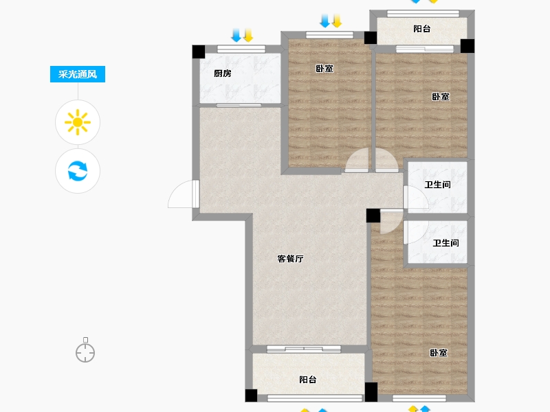 福建省-漳州市-学府1号-94.00-户型库-采光通风