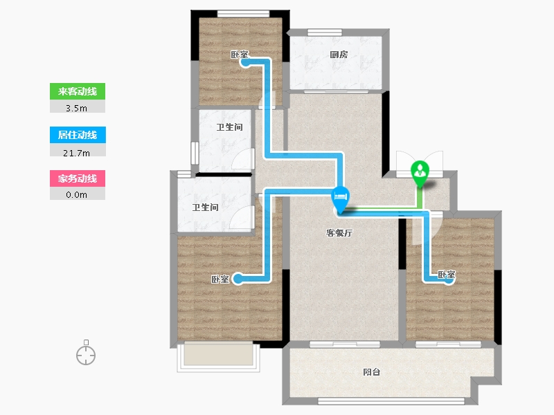 安徽省-芜湖市-徽鸿·南湖印-101.00-户型库-动静线