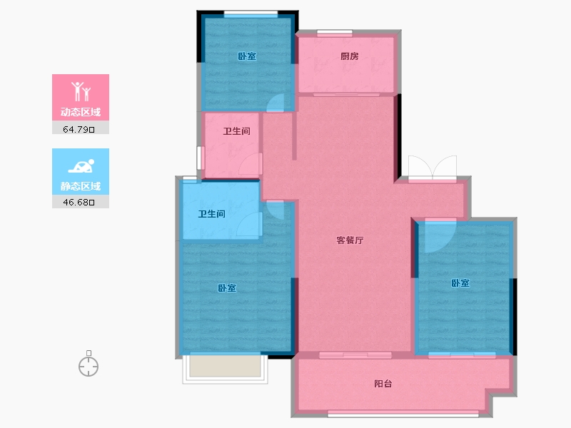 安徽省-芜湖市-徽鸿·南湖印-101.00-户型库-动静分区