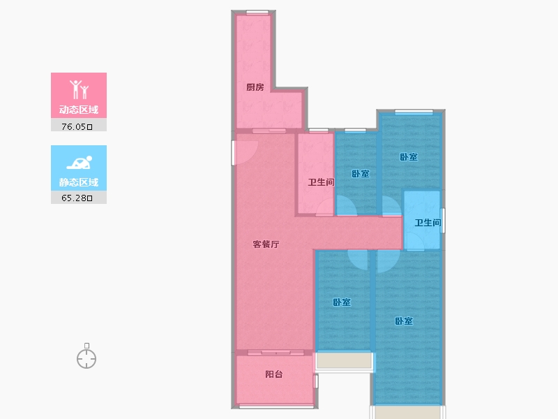 山东省-滨州市-恒大悦珑湾-128.00-户型库-动静分区