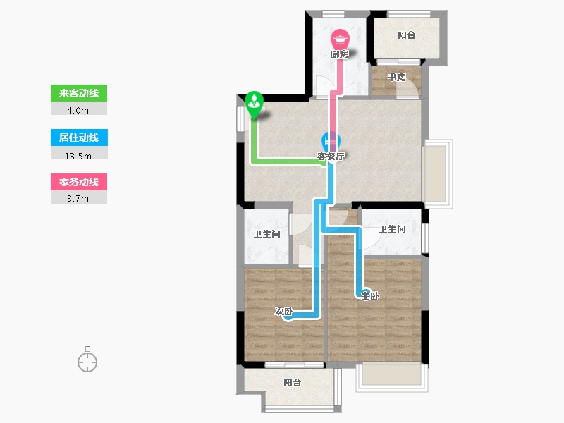 福建省-福州市-世茂福晟钱隆双玺-71.16-户型库-动静线