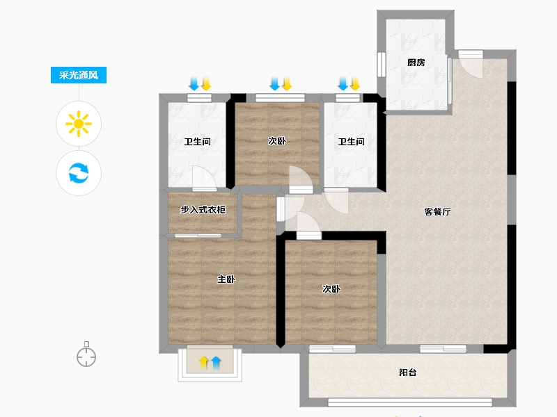 江西省-南昌市-世茂泰禾江南院子-79.00-户型库-采光通风