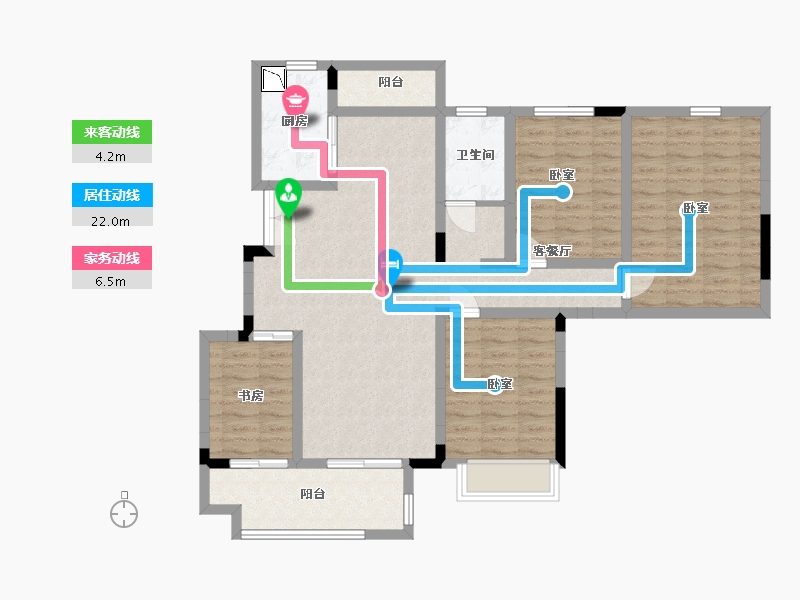 安徽省-合肥市-东方春晓小区-104.18-户型库-动静线