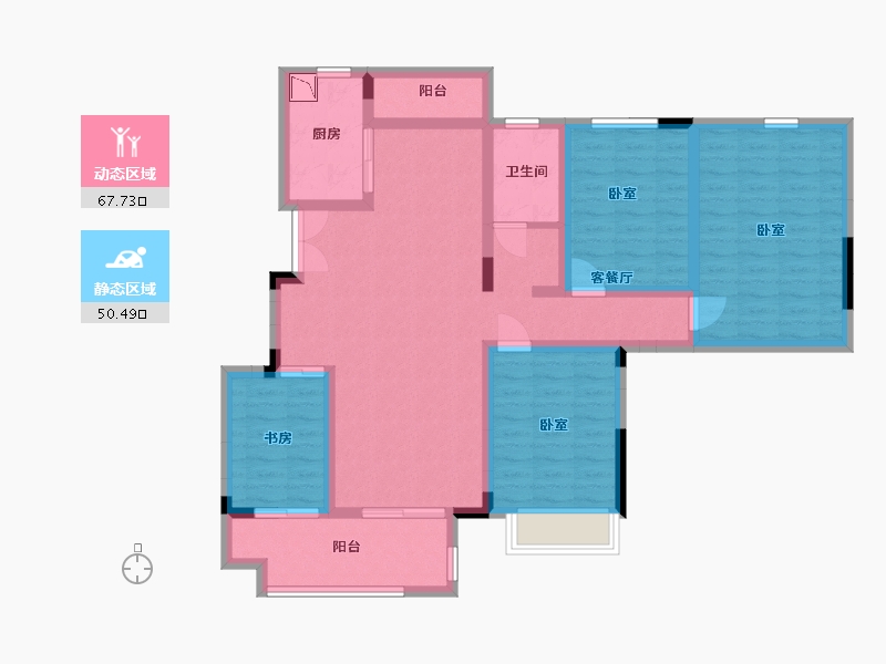 安徽省-合肥市-东方春晓小区-104.18-户型库-动静分区