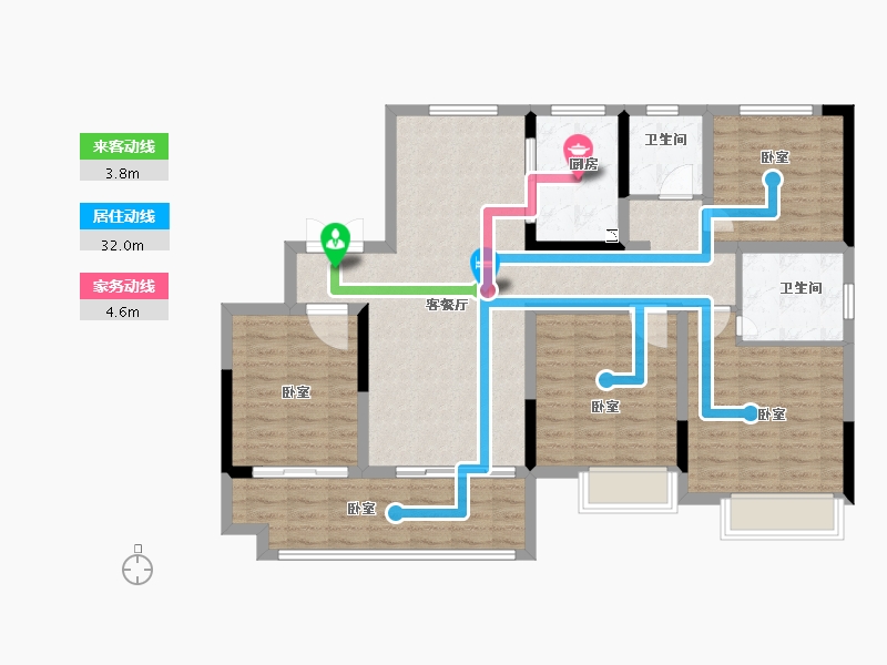 安徽省-芜湖市-徽鸿·南湖印-109.90-户型库-动静线