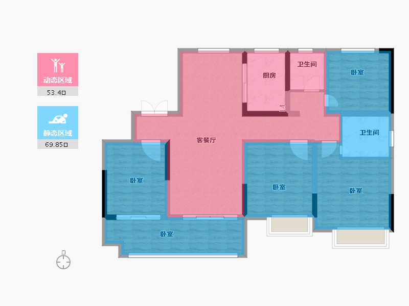 安徽省-芜湖市-徽鸿·南湖印-109.90-户型库-动静分区