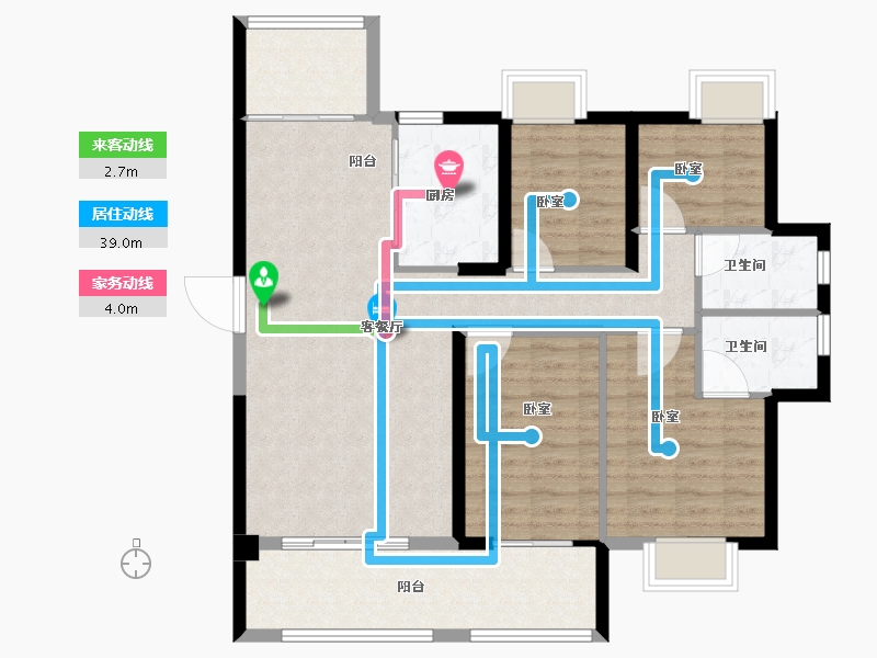 福建省-龙岩市-城发汇金望郡-102.00-户型库-动静线