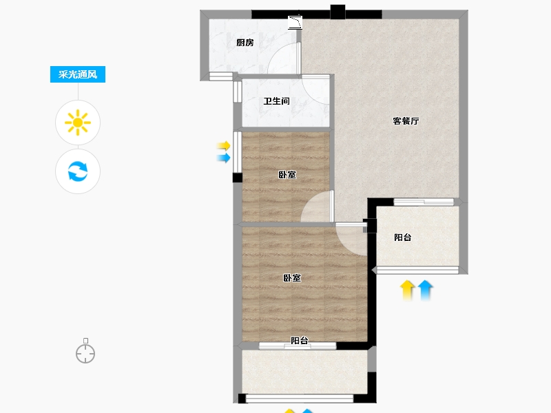 福建省-宁德市-金南门-60.00-户型库-采光通风