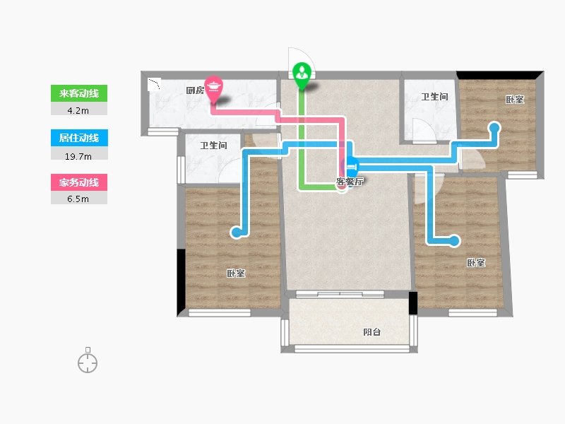 福建省-漳州市-学府1号-76.00-户型库-动静线